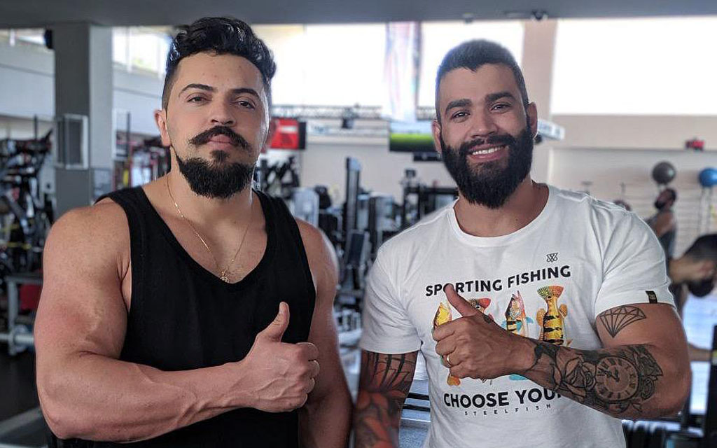 Marombas: Henrique Casttro e Gusttavo Lima exibem boa forma durante treino