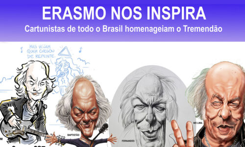 Exposição exclusiva de cartuns é dedicada a Erasmo Carlos