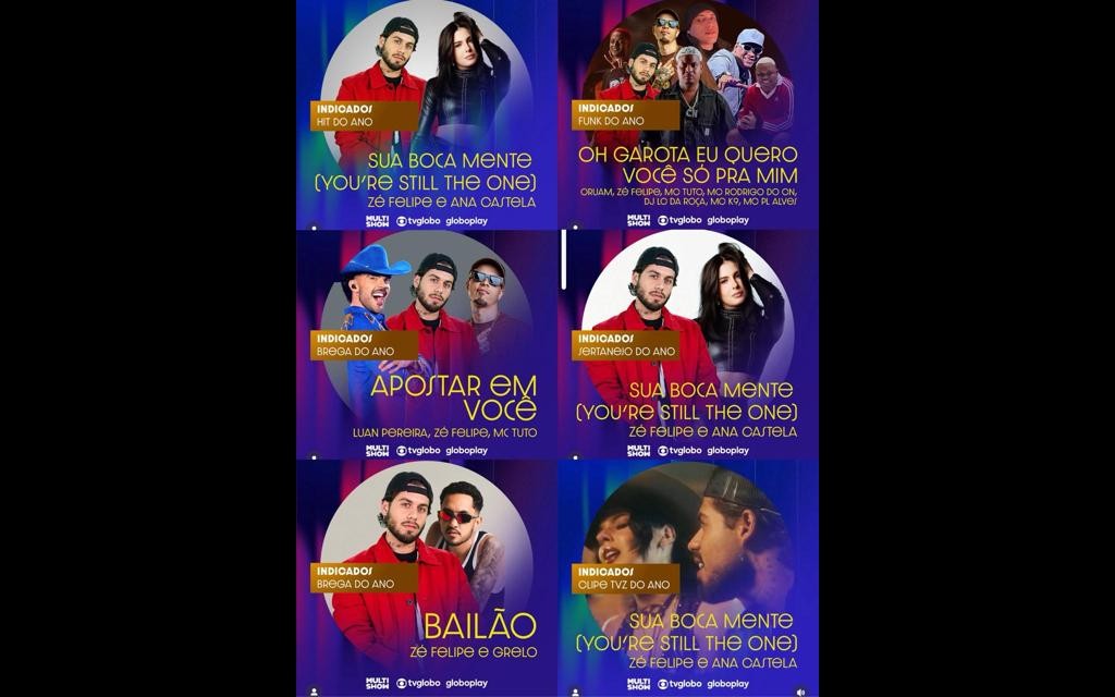 cantor concorre em três segmentos diferentes: Sertanejo, Brega e no Funk.