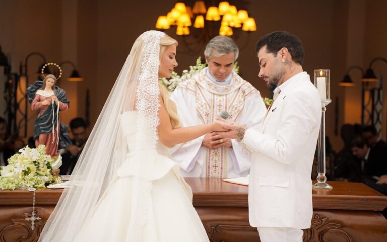 Guilherme, dupla de Benuto, se casa com Flaviana em festa luxuosa no interior de São Paulo