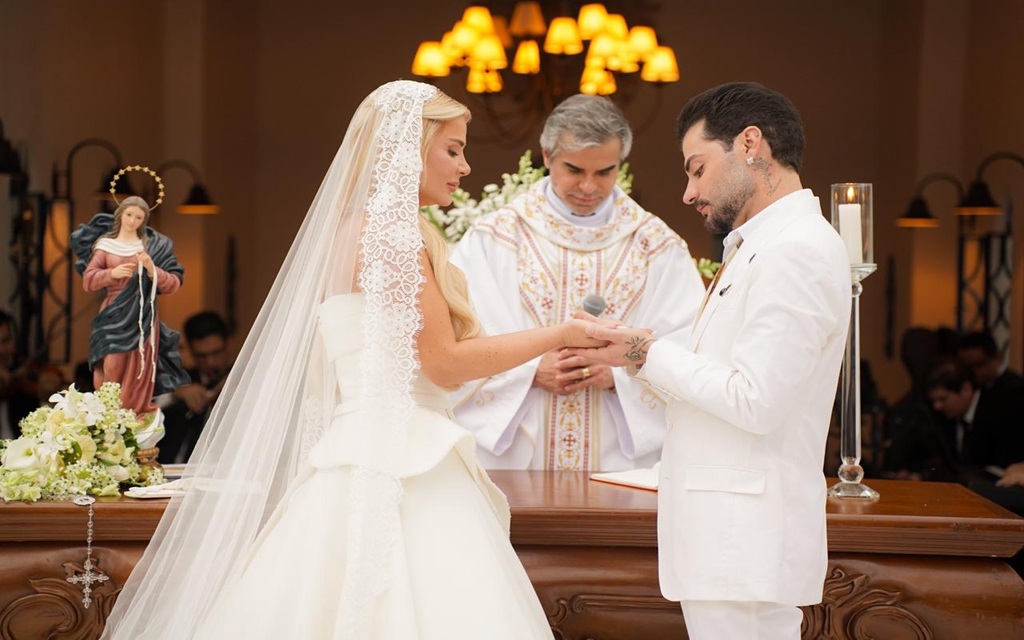 Guilherme, dupla de Benuto, se casa com Flaviana em festa luxuosa no interior de São Paulo