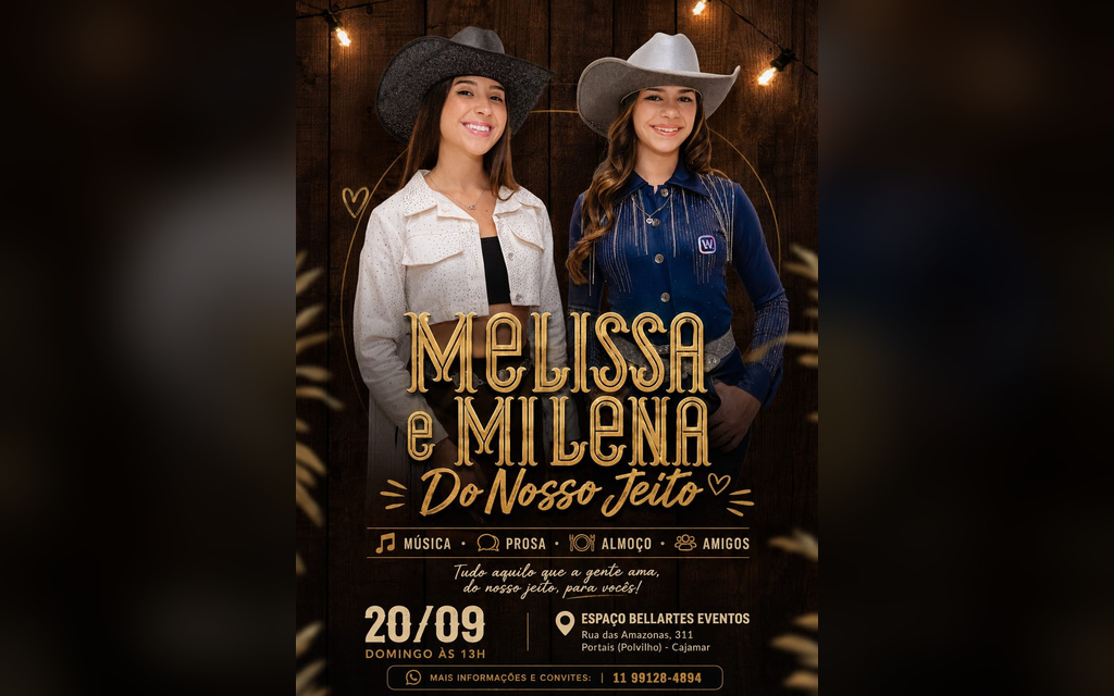 Melissa e Milena promovem primeira edição do evento “Do Nosso Jeito” com show e almoço em Cajamar