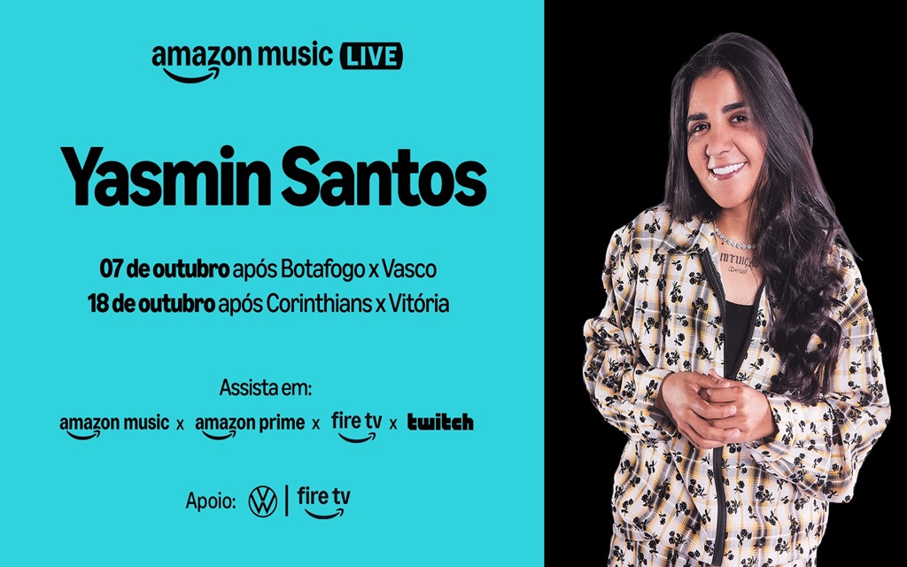 Yasmin Santos faz show especial no Amazon Music Live após Botafogo x Vasco